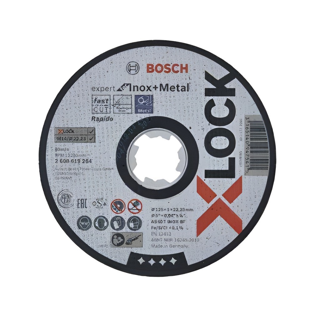 ใบตัด X LOCK BOSCH 2 608 619 264 T41 PRO Stainless Steel and Metal ขนาด 125 x 1 0 มม  