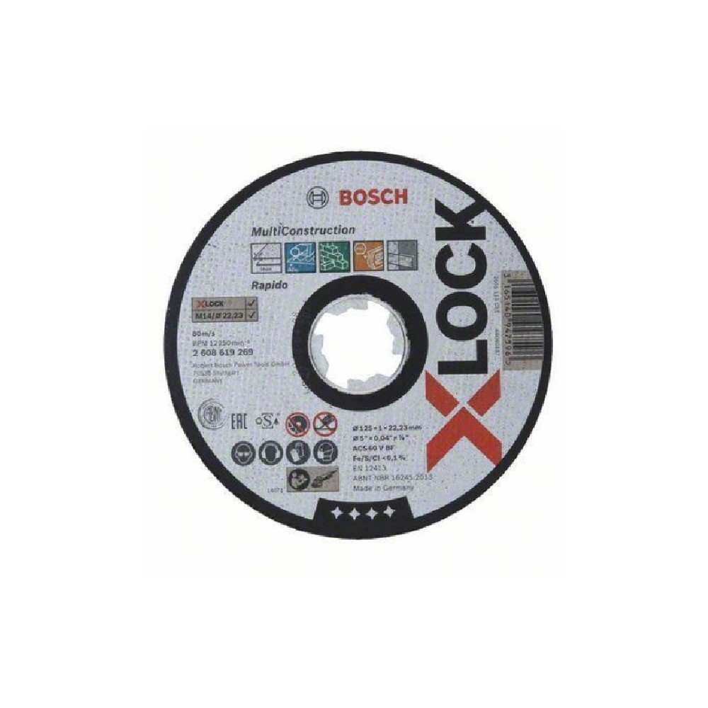 ใบตัด X LOCK BOSCH 2 608 619 269 T41 PRO MultiConstruction ขนาด 125 x 1 0 มม  