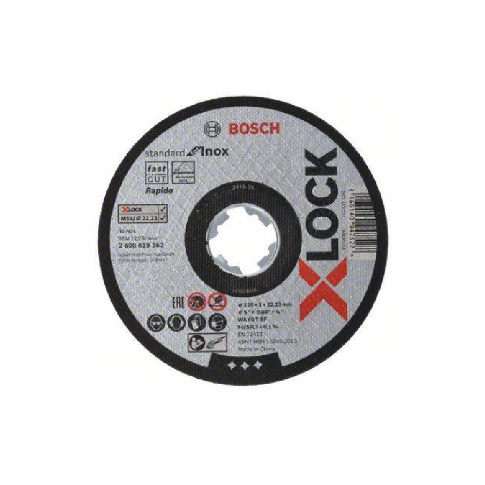 ใบตัด X LOCK BOSCH 2 608 619 267 PRO Stainless Steel and Metal ขนาด 125 x 1 0 มม  T41  แพ็ค 10 ใบ 