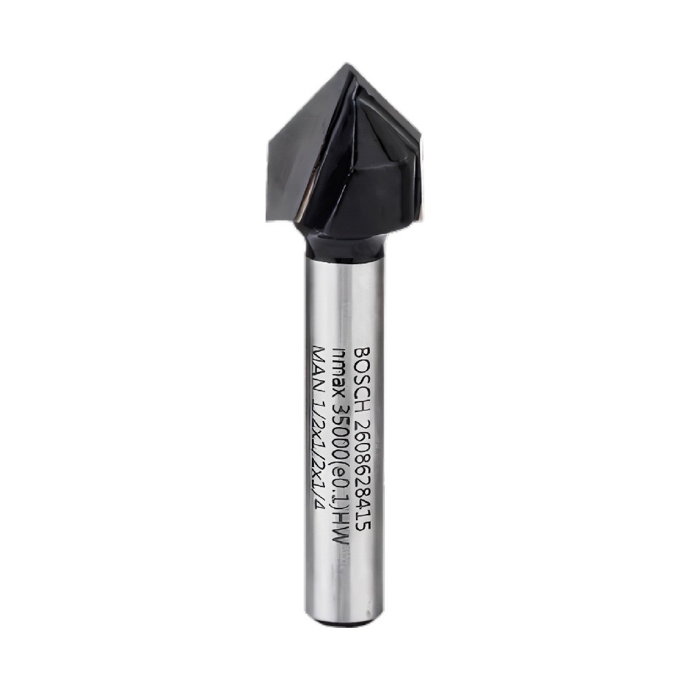 ดอกเซาะร่องลายสายฝนรูปตัว V BOSCH 2 608 628 415 ก้าน 1 4 นิ้ว ขนาด 1 2 x 1 2 x 90 x 1 3 4 นิ้ว