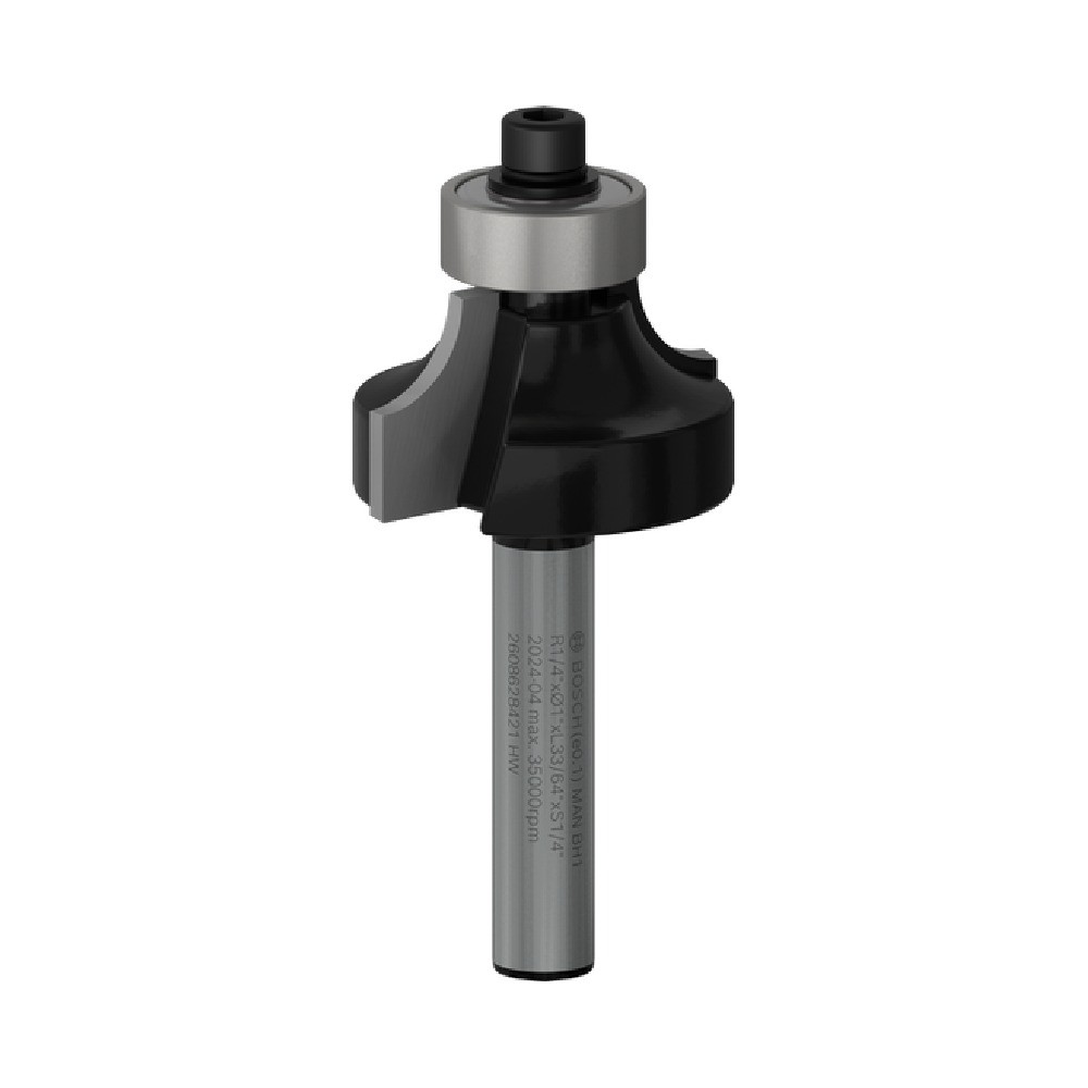 ดอกเซาะร่องตีโค้งปลายลูกปืน BOSCH 2 608 628 421 ก้าน 1 4 นิ้ว ขนาด 1 4 x 17 32 x R1 4 x 2 3 16 นิ้ว
