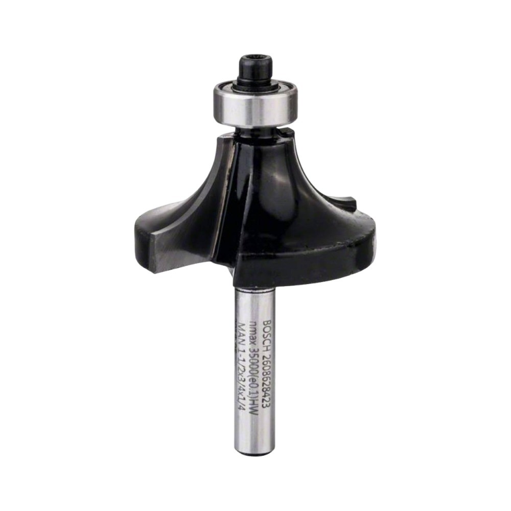 ดอกเซาะร่องตีโค้งปลายลูกปืน BOSCH 2 608 628 423 ก้าน 1 4 นิ้ว ขนาด 1 2 x 3 4 x R1 2 x 2 7 16 นิ้ว