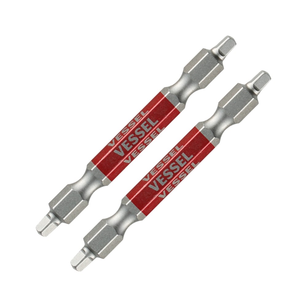 ดอกไขควงหัวสี่เหลี่ยม VESSEL GS14SQ2065 Double End Square GO SAI Bit ขนาด SQ2 x 65 มม   2 ชิ้น 
