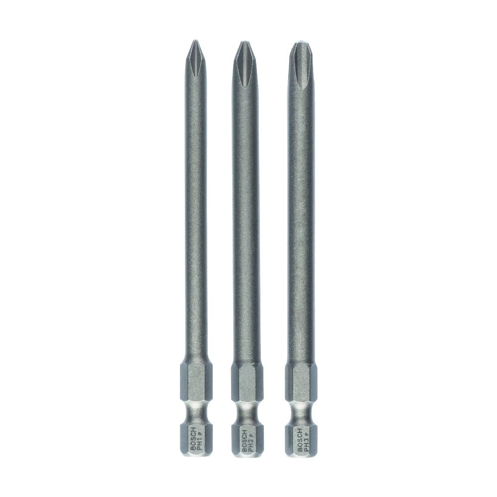 ดอกไขควง BOSCH 2 607 001 757 Ex PH1   PH2   PH3 ขนาด 89 มม   แพ็ค 3 ชิ้น 