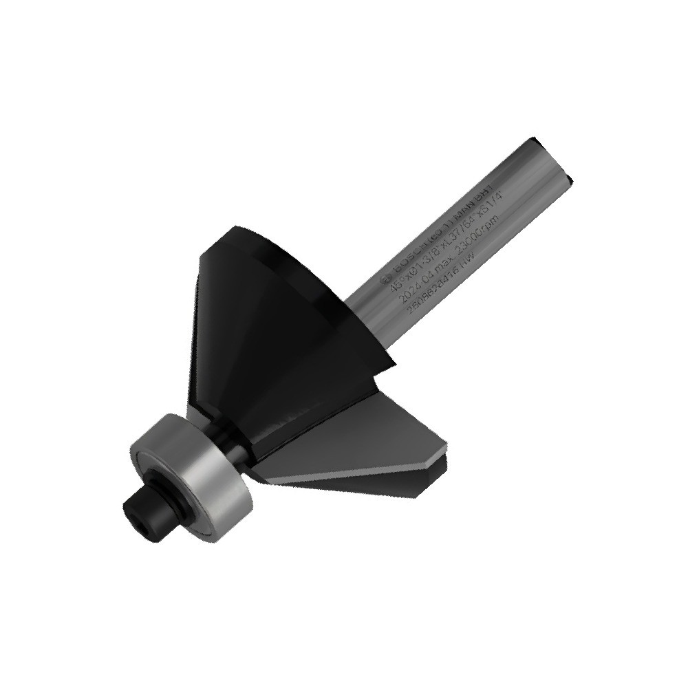 ดอกเซาะร่องตีเอียง 45 องศาปลายลูกปืน BOSCH 2 608 628 416 ก้าน 1 4 นิ้ว ขนาด 7 16 x 19 32 x 45 x 2 3 16 นิ้ว