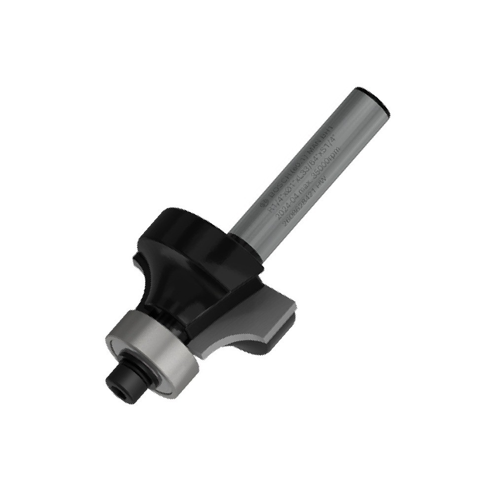 ดอกเซาะร่องตีโค้งปลายลูกปืน BOSCH 2 608 628 421 ก้าน 1 4 นิ้ว ขนาด 1 4 x 17 32 x R1 4 x 2 3 16 นิ้ว
