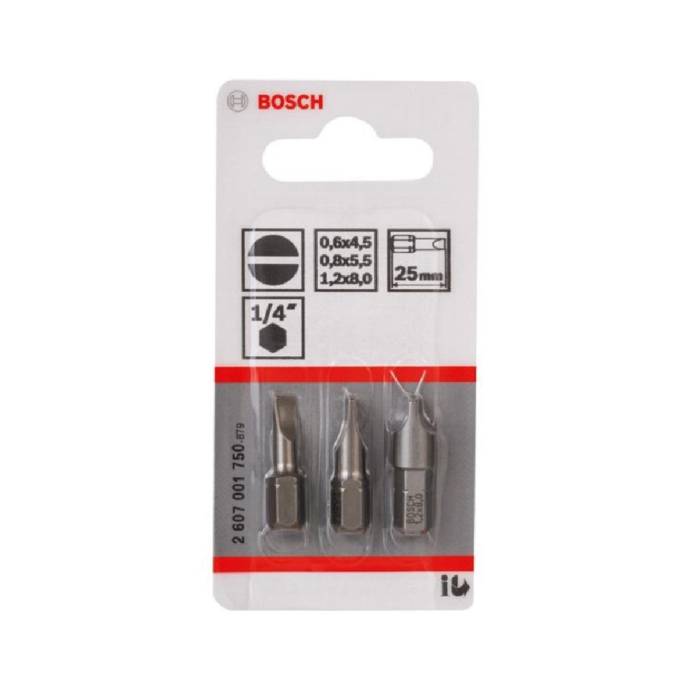 ดอกไขควง BOSCH 2 607 001 750 Ex LS0 6   0 8   1 2 ขนาด 25 มม   แพ็ค 3 ชิ้น 