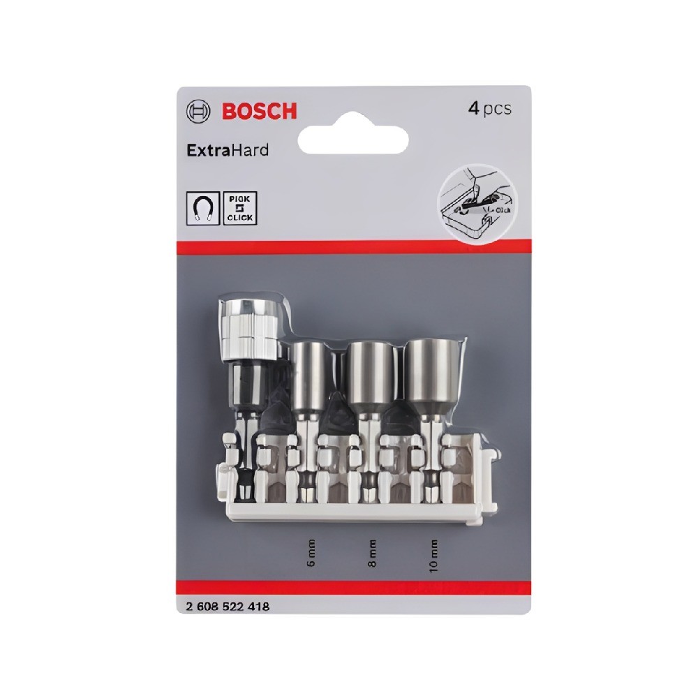 ชุดลูกบล็อกและตัวจับดอกไขควง BOSCH 2 608 522 418 Nutsetter และ Bits Holder