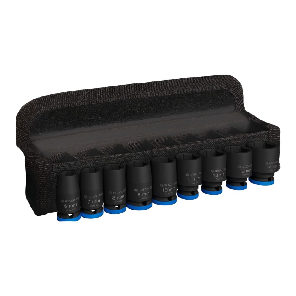 ชุดลูกบล็อกมาตรฐาน BOSCH 2 608 003 034 PRO Impact Sockets 1 4 นิ้ว 9 ชิ้น