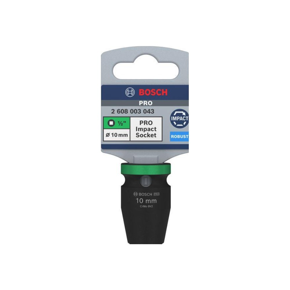 ลูกบล็อกลมมาตรฐาน BOSCH 2 608 003 043 PRO Impact Socket 1 2 นิ้ว ขนาด 10 มม 
