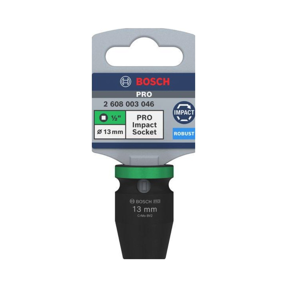ลูกบล็อกลมมาตรฐาน BOSCH 2 608 003 046 PRO Impact Socket 1 2 นิ้ว ขนาด 13 มม 