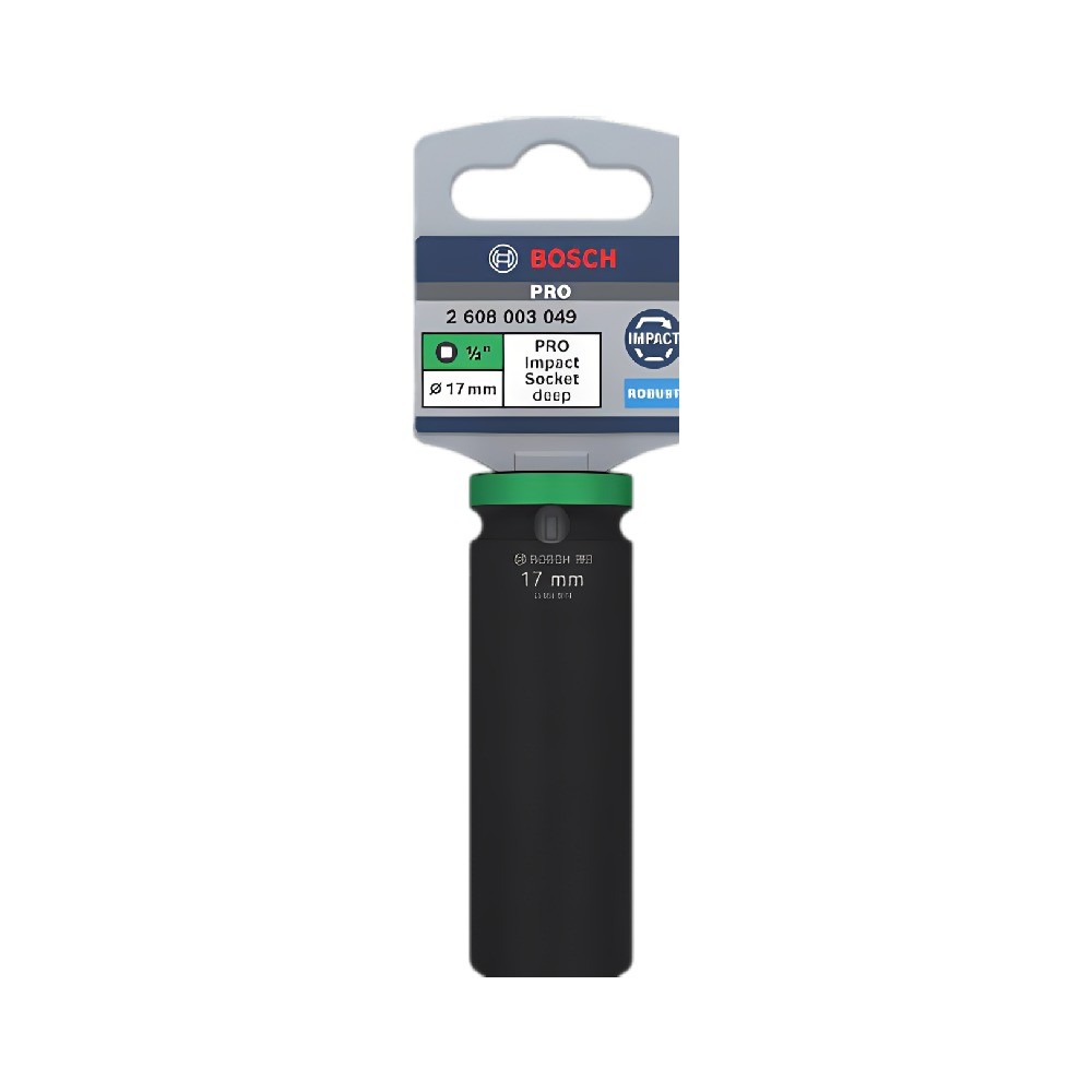 ลูกบล็อกลมยาว BOSCH 2 608 003 049 PRO Impact Socket 1 2 นิ้ว ขนาด 17 มม 