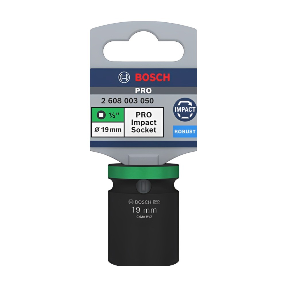 ลูกบล็อกลมมาตรฐาน BOSCH 2 608 003 050 PRO Impact Socket 1 2 นิ้ว ขนาด 19 มม 