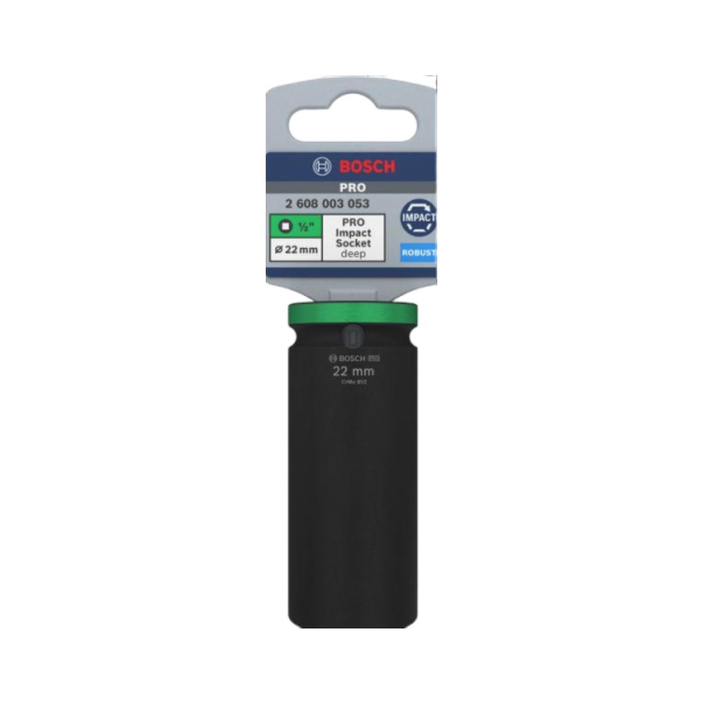 ลูกบล็อกลมยาว BOSCH 2 608 003 053 PRO Impact Socket 1 2 นิ้ว ขนาด 22 มม 