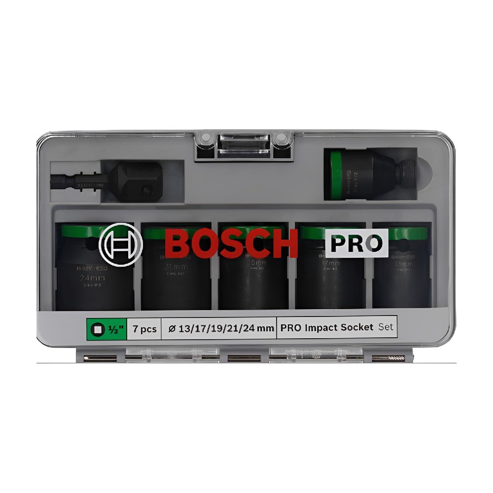 ชุดลูกบล็อกมาตรฐาน BOSCH 2 608 003 032 PRO Impact Socket 1 2 นิ้ว 7 ชิ้น