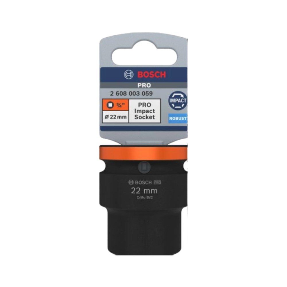 ลูกบล็อกลมมาตรฐาน BOSCH 2 608 003 059 PRO Impact Socket 3 4 นิ้ว ขนาด 22 มม 