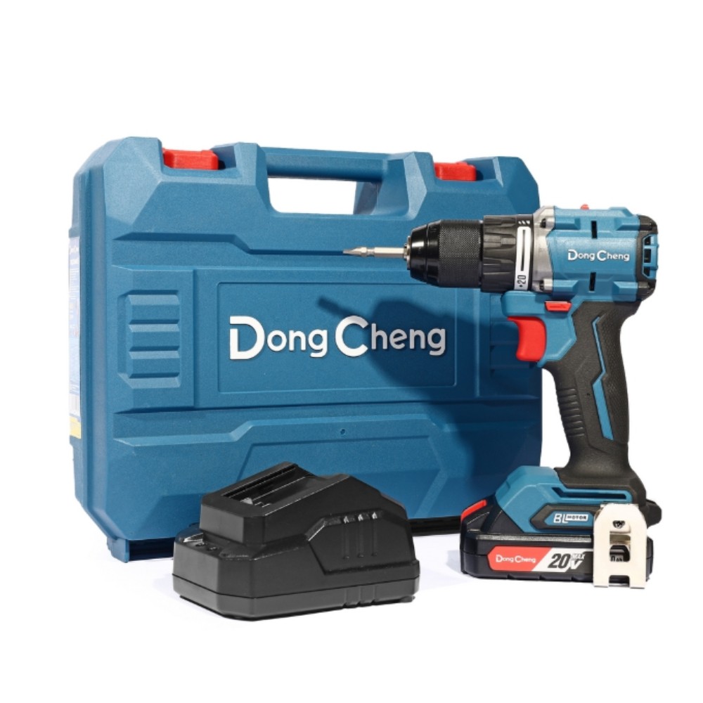 สว่านกระแทกไร้สาย DONG CHENG DCJZ2060i 20V BL Motor 60 Nm  พร้อมแบต 2 0Ah x  1 ก้อน     แท่นชาร์จ