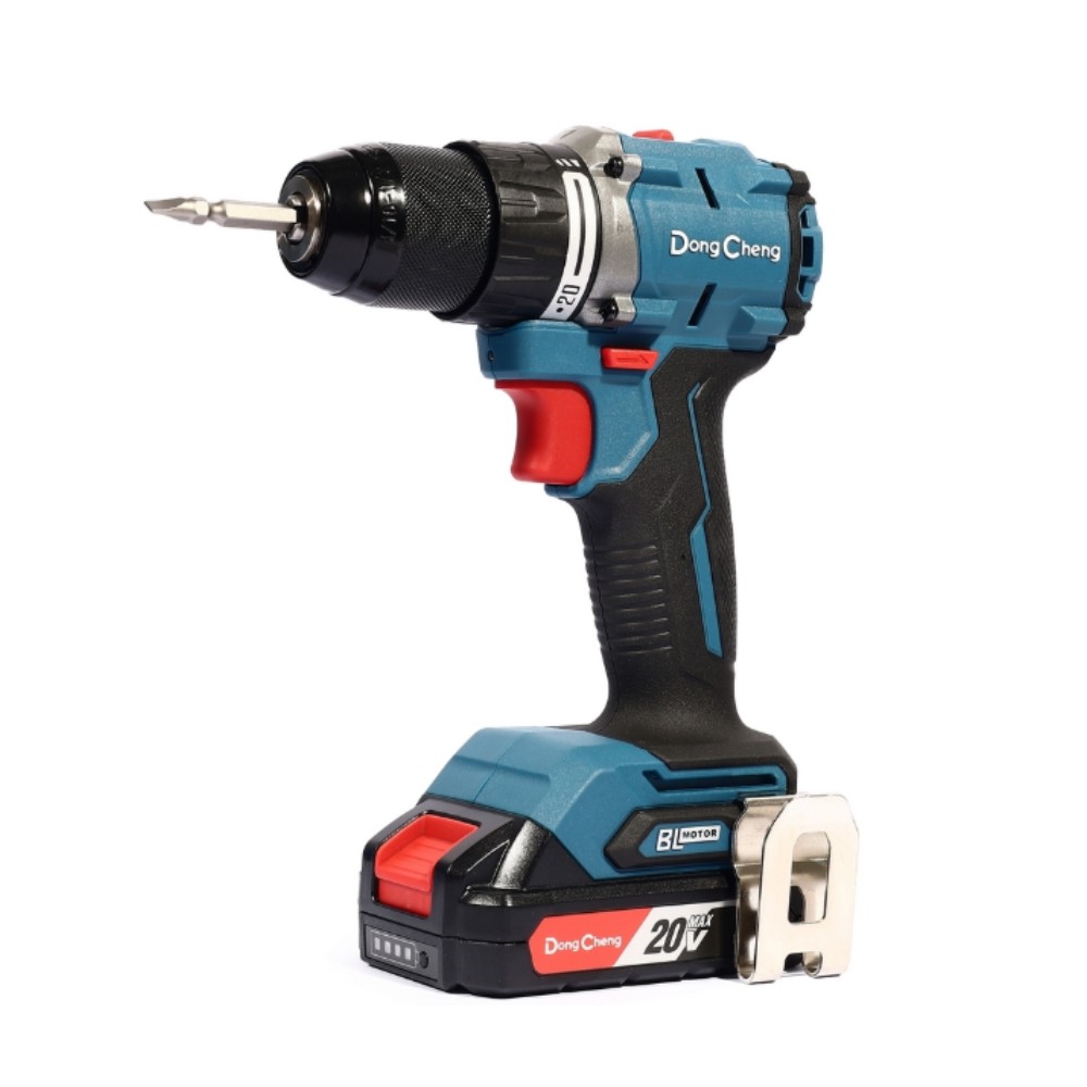 สว่านกระแทกไร้สาย DONG CHENG DCJZ2060i 20V BL Motor 60 Nm  พร้อมแบต 2 0Ah x  1 ก้อน     แท่นชาร์จ