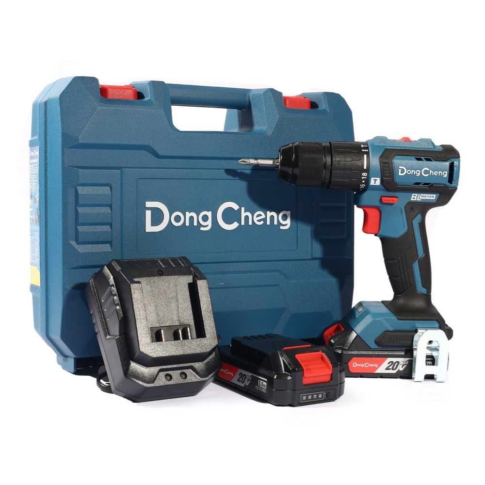 สว่านกระแทกไร้สาย DONG CHENG DCJZ2040I13 AM 20V  BL Motor 45 Nm  พร้อมแบต 2 0Ah x  2 ก้อน     แท่นชาร์จ