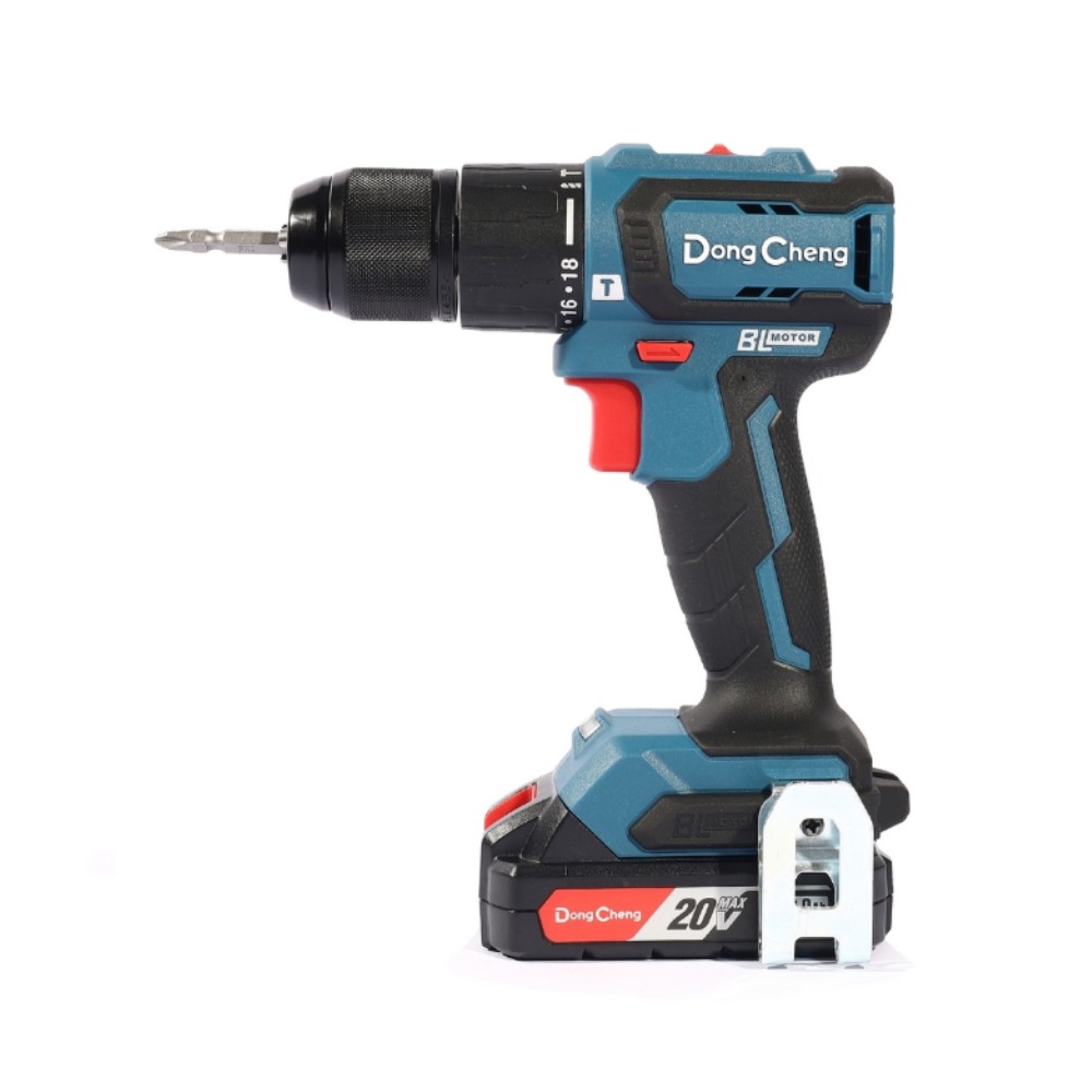 สว่านกระแทกไร้สาย DONG CHENG DCJZ2040I13 AM 20V  BL Motor 45 Nm  พร้อมแบต 2 0Ah x  2 ก้อน     แท่นชาร์จ