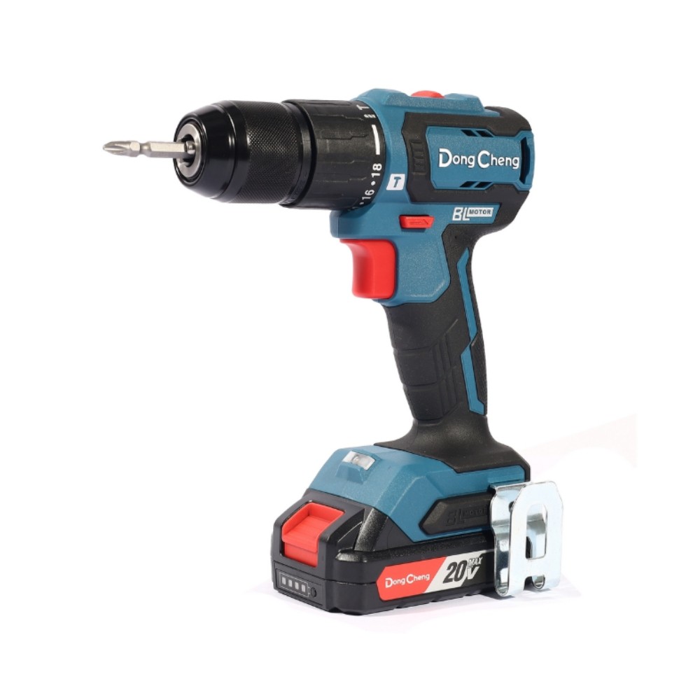 สว่านกระแทกไร้สาย DONG CHENG DCJZ2040I13 AM 20V  BL Motor 45 Nm  พร้อมแบต 2 0Ah x  2 ก้อน     แท่นชาร์จ