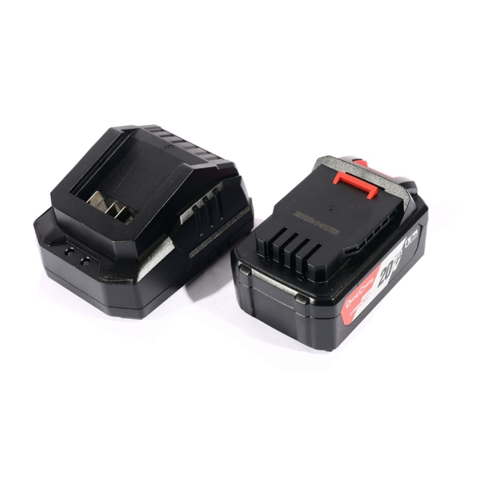 เครื่องเป่าลมไร้สาย DONG CHENG DCQF32 DM 20V BL Motor พร้อมแบตเตอรี่ 4 0Ah x  1 ก้อน     แท่นชาร์จ