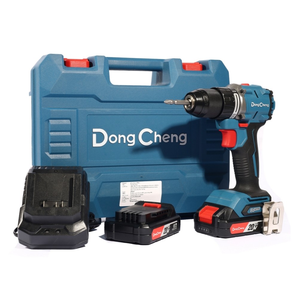 สว่านกระแทกไร้สาย DONG CHENG DCJZ2060I AM 20V BL Motor 60 Nm พร้อมแบต 2 0Ah x  2 ก้อน     แท่นชาร์จ
