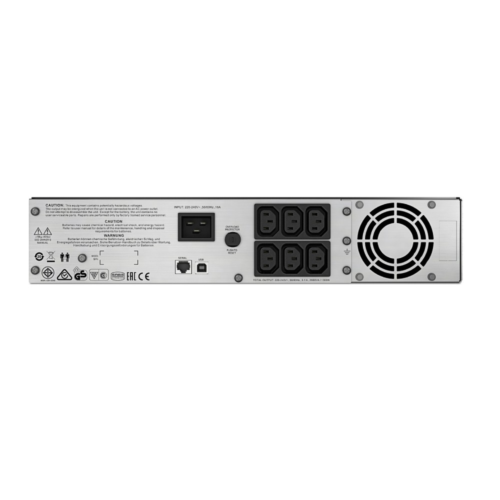 เครื่องสำรองไฟ APC SMC2000I 2U ระบบ Line Interactive Pure Sine Wave 2000VA
