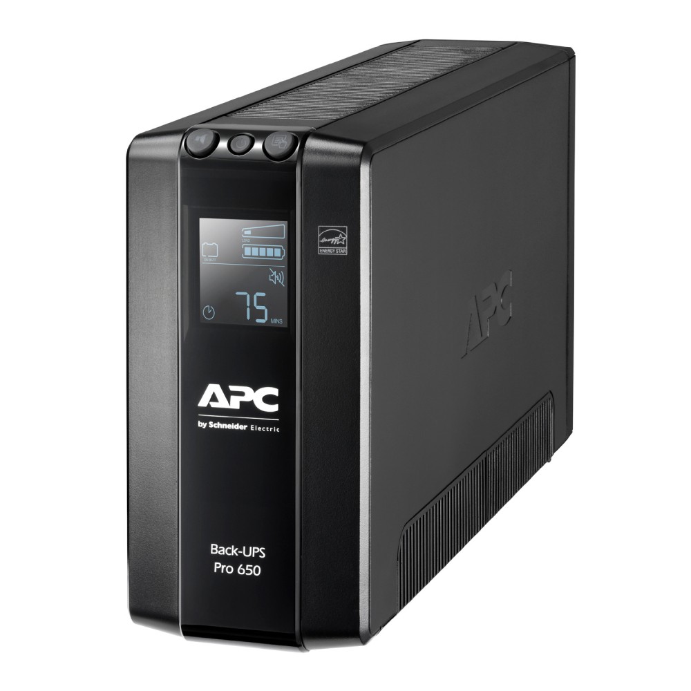 เครื่องสำรองไฟฟ้า APC BR650MI พร้อมหน้าจอ LCD และช่องจ่ายไฟ 6 ช่อง