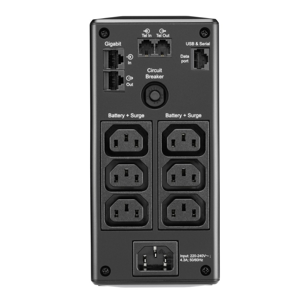 เครื่องสำรองไฟฟ้า APC BR650MI พร้อมหน้าจอ LCD และช่องจ่ายไฟ 6 ช่อง