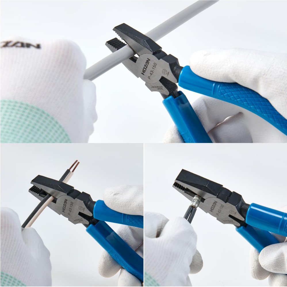 คีมช่างไฟฟ้า HOZAN P 43 150 ด้ามจับกันลื่น