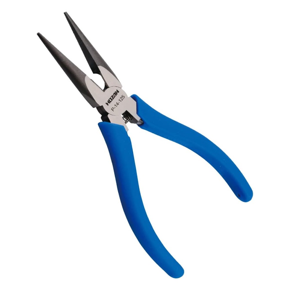 คีมปากแหลม HOZAN P14125 พร้อมสปริงคืนตัวและด้ามจับกระชับมือ
