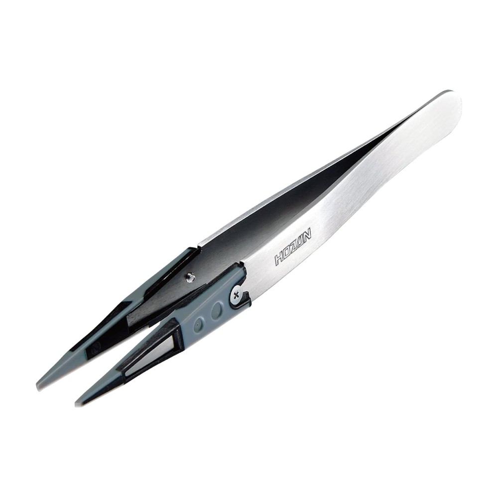 แหนบปลายยางกันไฟฟ้าสถิต HOZAN P 640 J งานอิเล็กทรอนิกส์ละเอียด