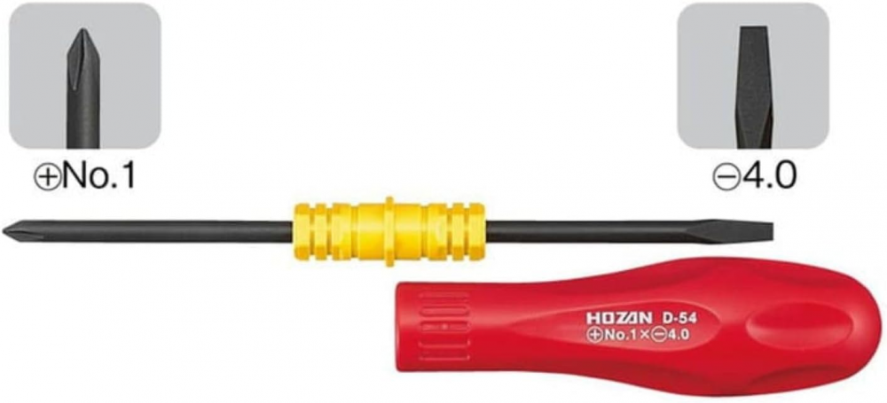 ไขควงสลับหัว HOZAN D 54 ขนาด PH1 และ SL4 0