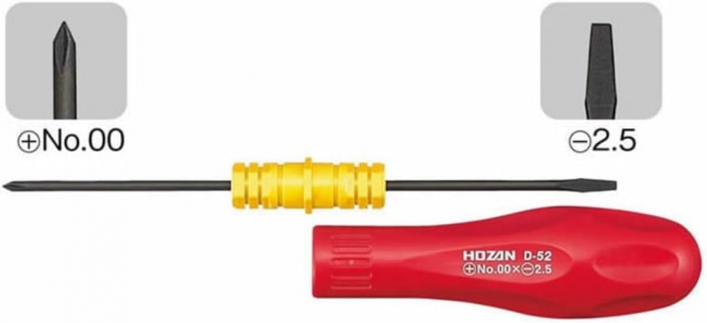 ไขควงสลับหัว HOZAN D 52 ขนาด PH00 และ SL2 5 สำหรับงานละเอียด