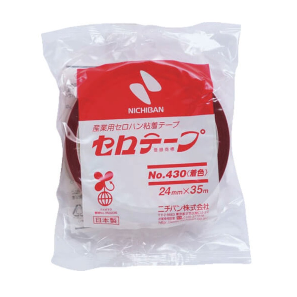 เทปกาวปิดกล่อง NICHIBAN 4301T 24 สีแดงเป็นมิตรต่อสิ่งแวดล้อม