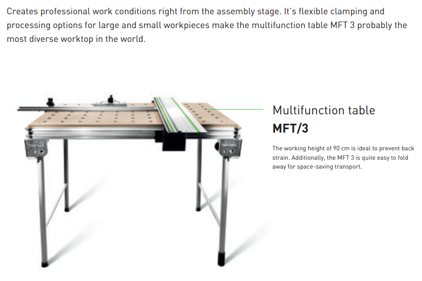 โต๊ะทำงานเอนกประสงค์ FESTOOL MFT/3 Multifunction table