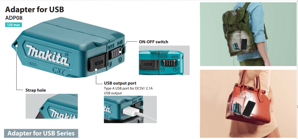 Powerbank MAKITA ADP08 (USB) 12V.