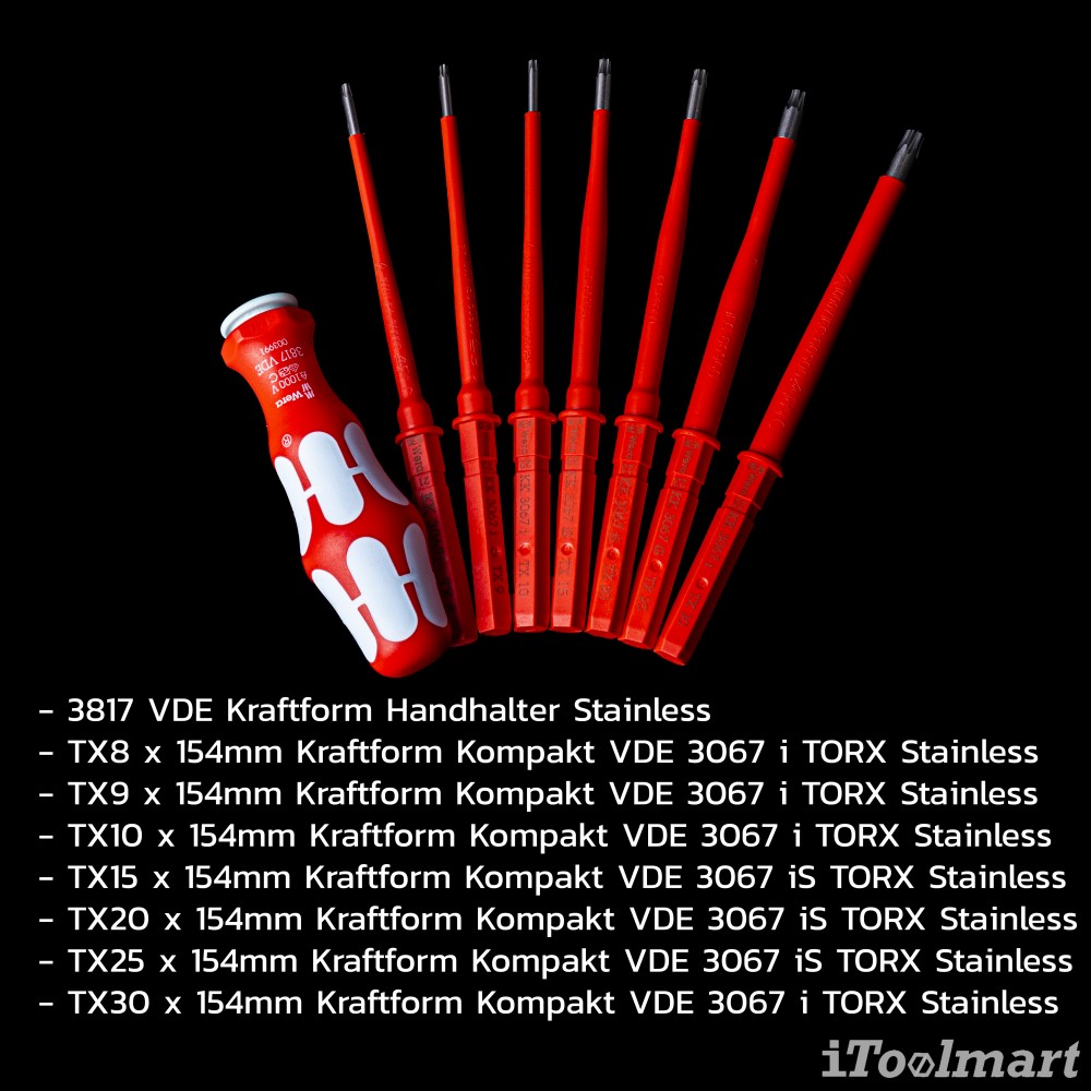 ชุดไขควง Kraftform Kompakt VDE Stainless 8 extra slim 1 5059040001 ชุด 8 ชิ้น
