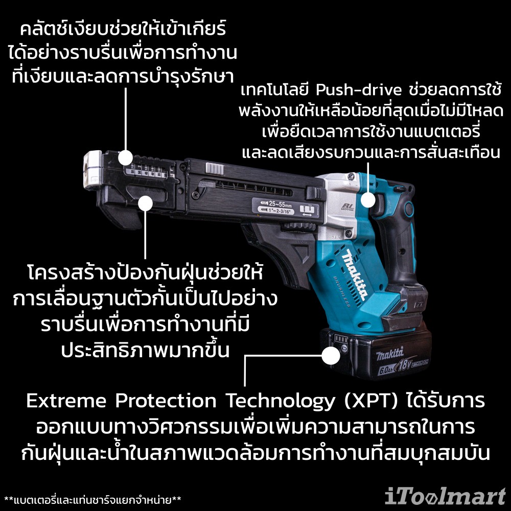 ไขควงไฟฟ้า MAKITA DFR551Z ยิงผนังเบา ไร้สาย 18V. (ตัวเปล่า)