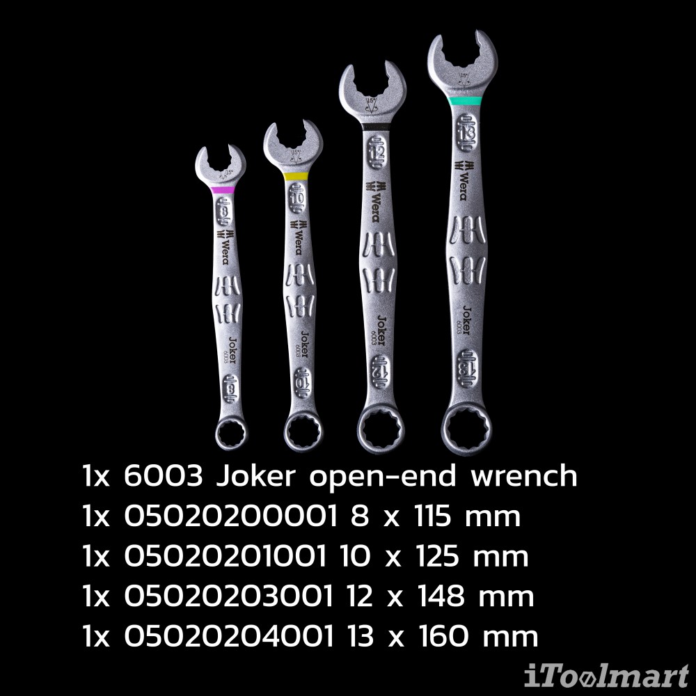 ประแจแหวนข้าง Wera 6003 Joker 4 Set 1 05020228001 ชุด 4 ชิ้น