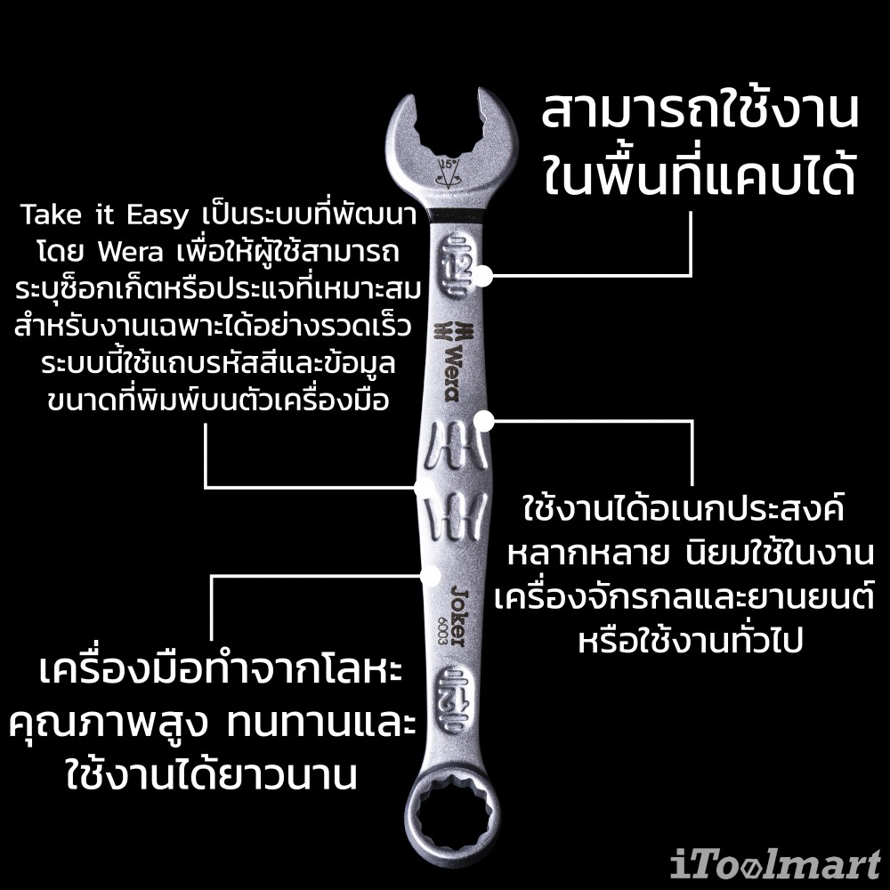 ประแจแหวนข้าง Wera 6003 Joker 4 Set 1 05020228001 ชุด 4 ชิ้น