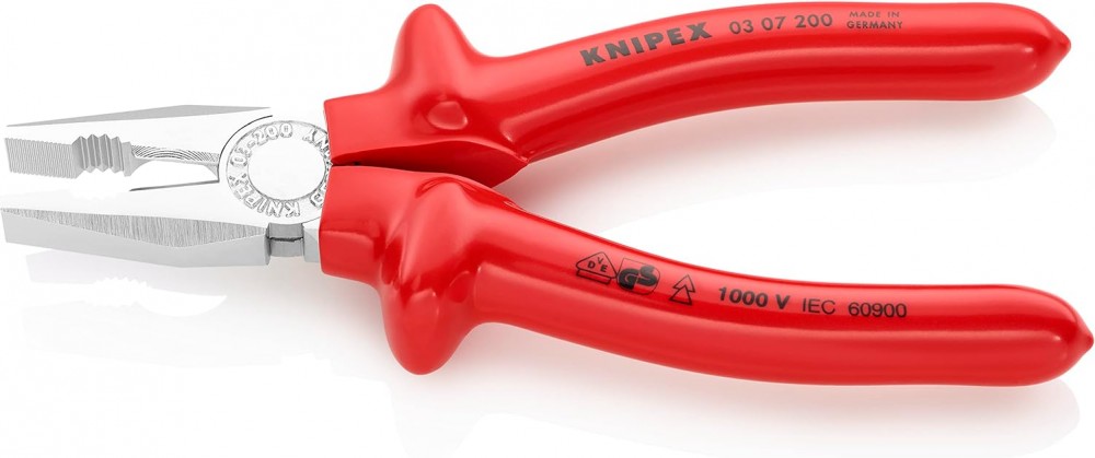 คีมอเนกประสงค์ Knipex 03 07 200 Combination Pliers ด้ามจับหุ้มฉนวน VDE 200 มม.