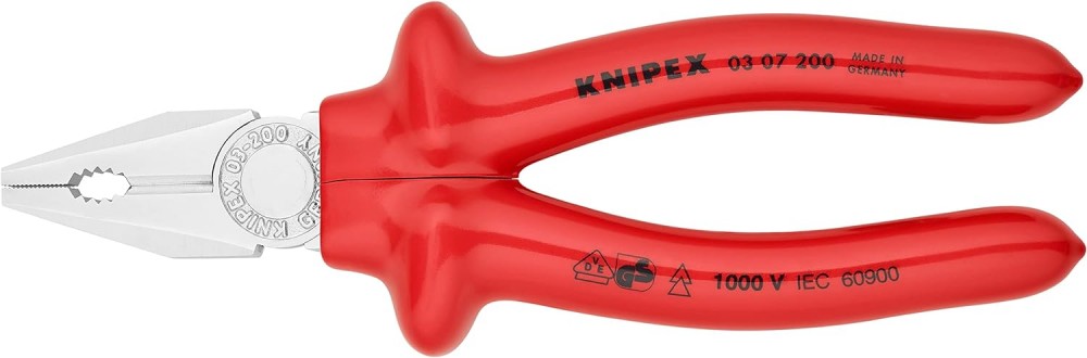 คีมอเนกประสงค์ Knipex 03 07 200 Combination Pliers ด้ามจับหุ้มฉนวน VDE 200 มม.
