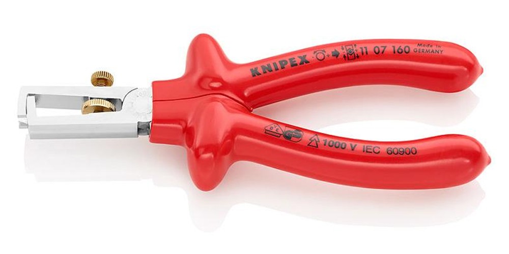 คีมปอกสายไฟ Knipex 11 07 160 Insulation Stripper ด้ามจับ VDE 160 มม.