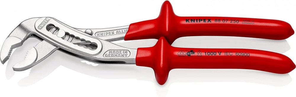 คีมคอม้า Knipex 88 07 250 Alligator Water Pump Pliers ด้ามจับหุ้มฉนวน VDE