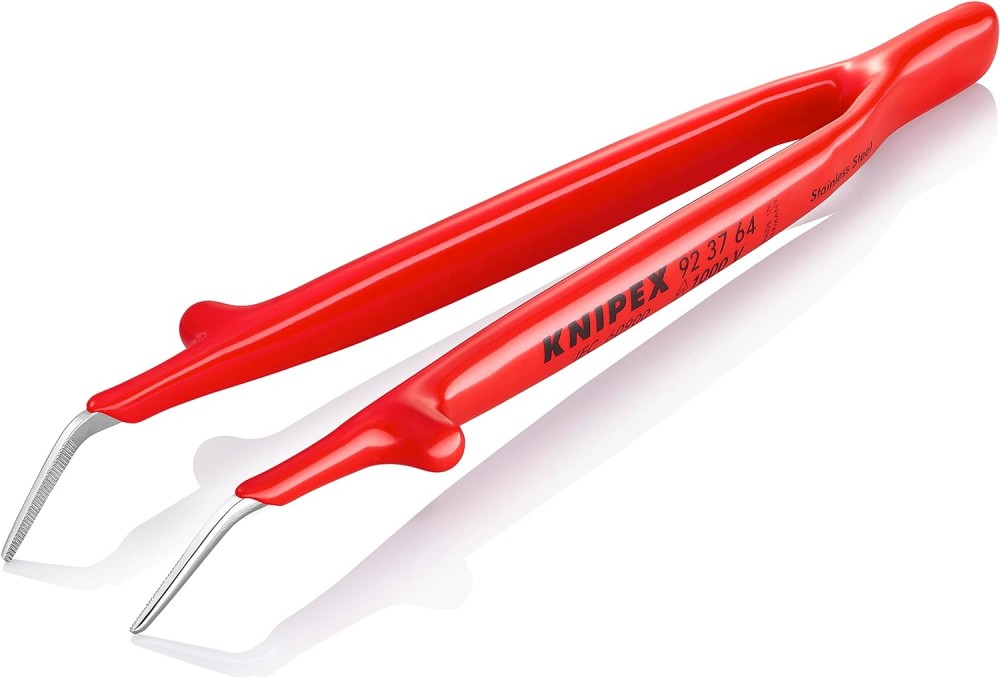 แหนบคีบ Knipex 92 37 64 Universal Tweezers insulated 1000V สแตนเลส ด้ามจับหุ้มฉนวน VDE