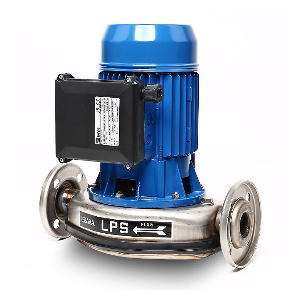 ปั๊มหอยโข่ง Ebara LPS 25/15M ปั๊มแสตนเลส IN-LINE 2 สาย 1 นิ้ว X 1 นิ้ว