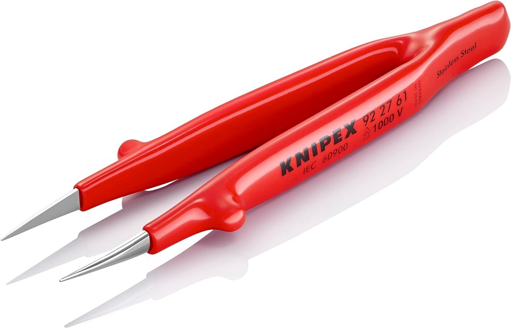 แหนบคีบอเนกประสงค์ Knipex 92 27 61 Universal Tweezers insulated 1000V ด้ามจับหุ้มฉนวน VDE