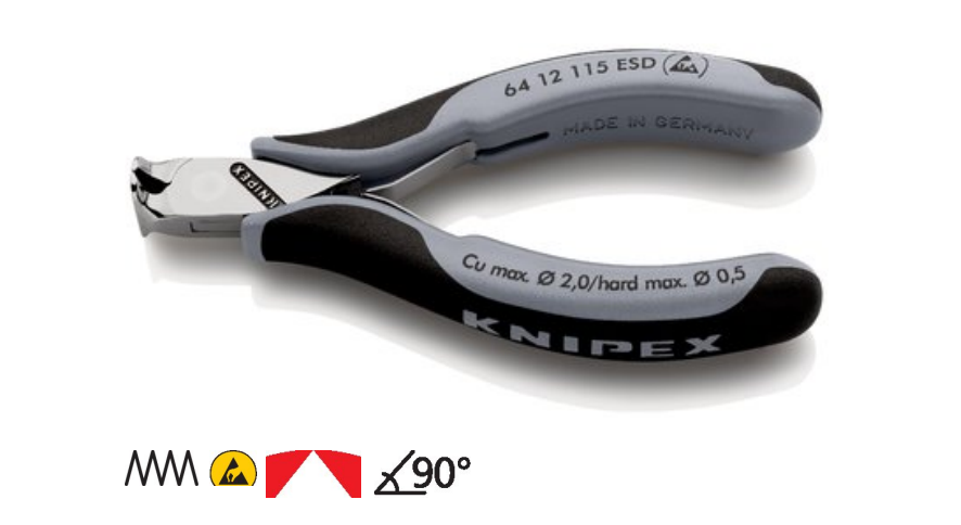 คีมปากนกแก้ว Knipex 64 12 115 ESD Electronics End Cutting Nipper ESD สำหรับอุปกรณ์อิเล็กทรอนิกส์ ESD